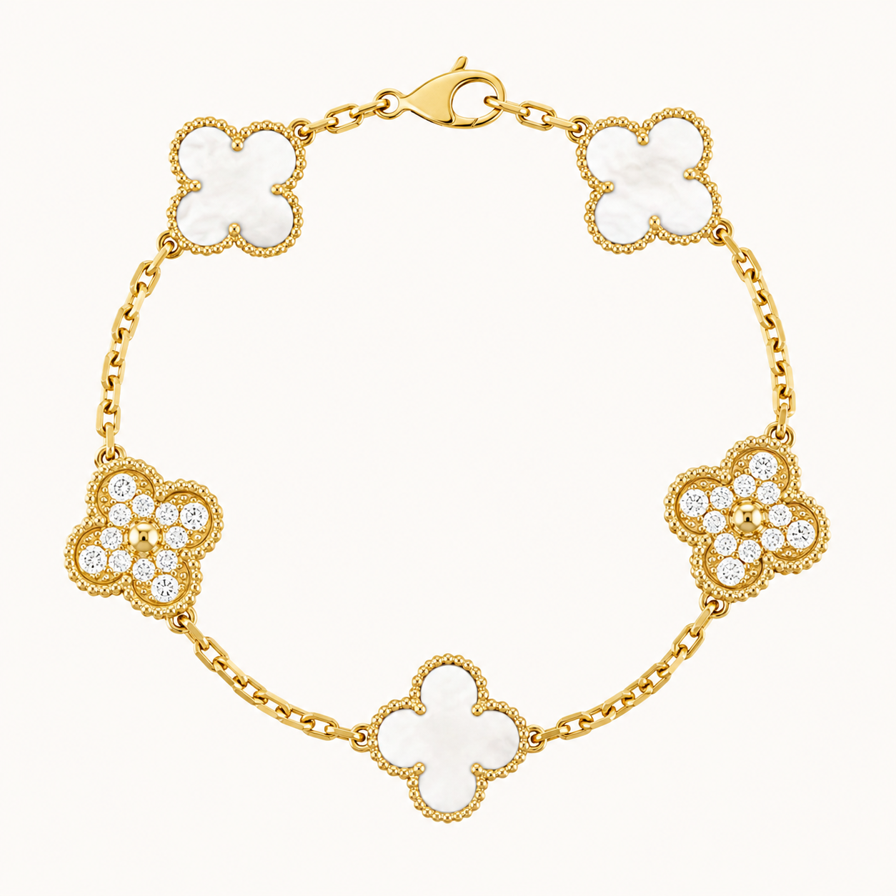CLOVER | Armband Prestige in Goldweiß