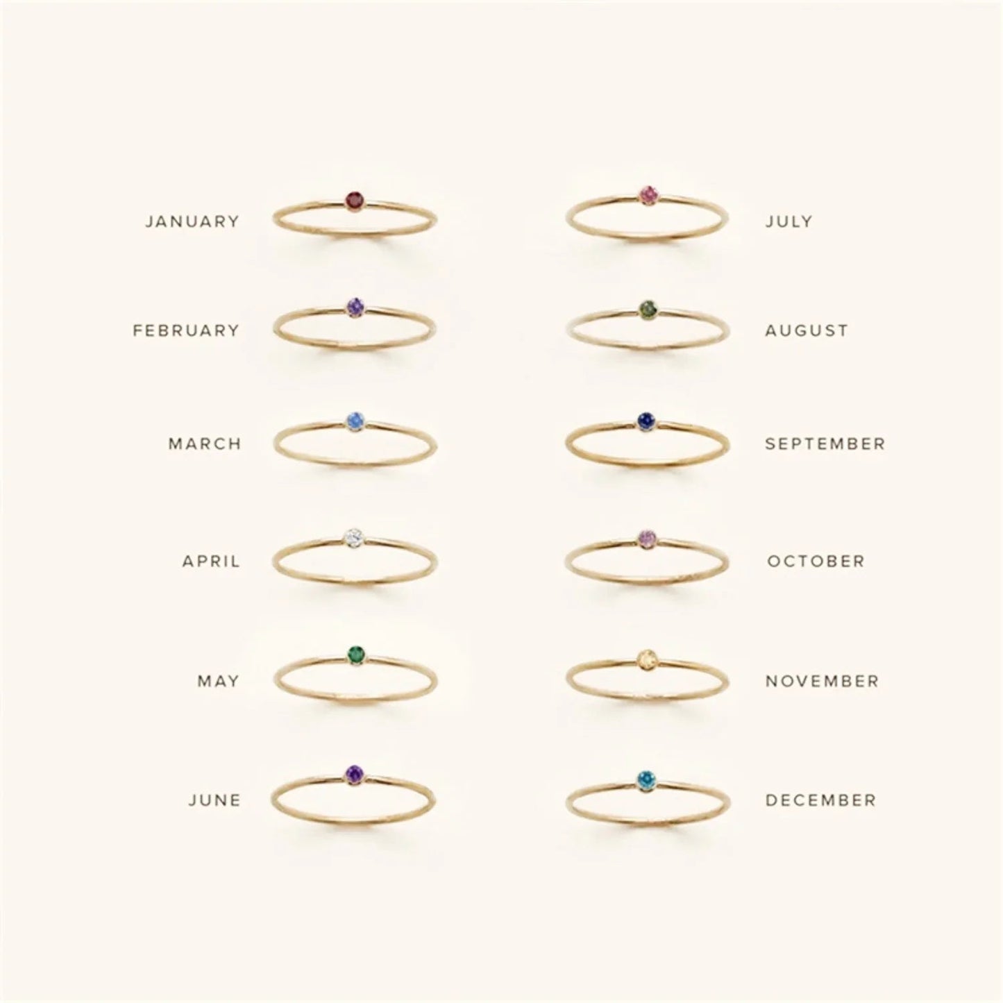 Amelia birthstone Ring