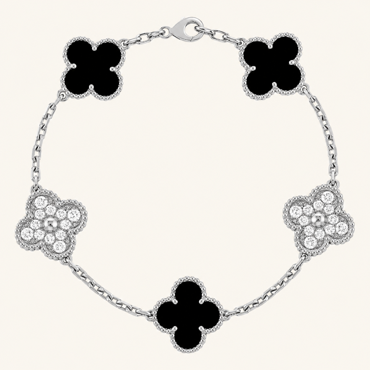 CLOVER | Black/Silver Bracelet Prestige