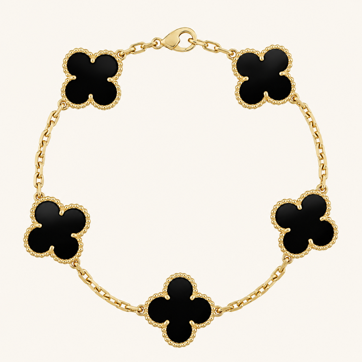 CLOVER | Schwarz/Gold Armband