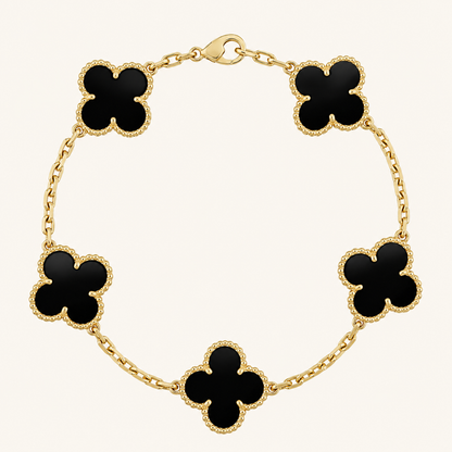CLOVER | Schwarz/Gold Armband