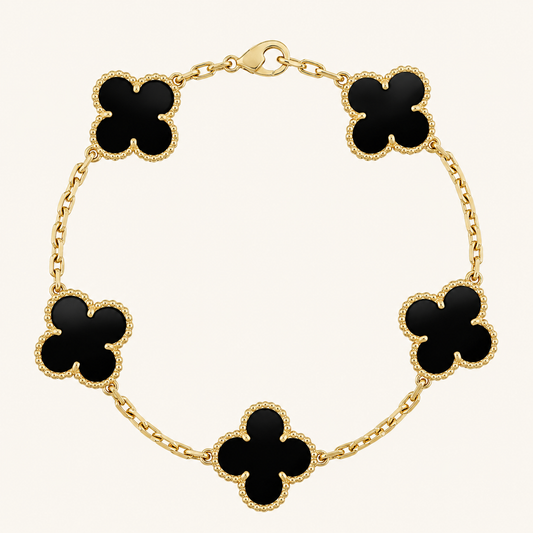 CLOVER | Black/Gold Bracelet