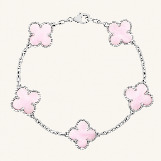 CLOVER | Pink/Silver Bracelet