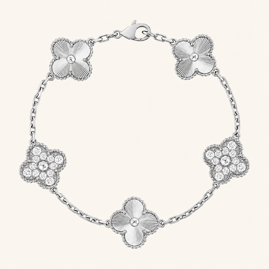 CLOVER | Silbernes Guilloche Armband Prestige