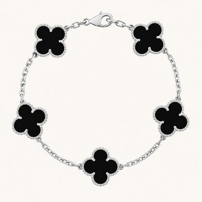 CLOVER | Black/Silver Bracelet