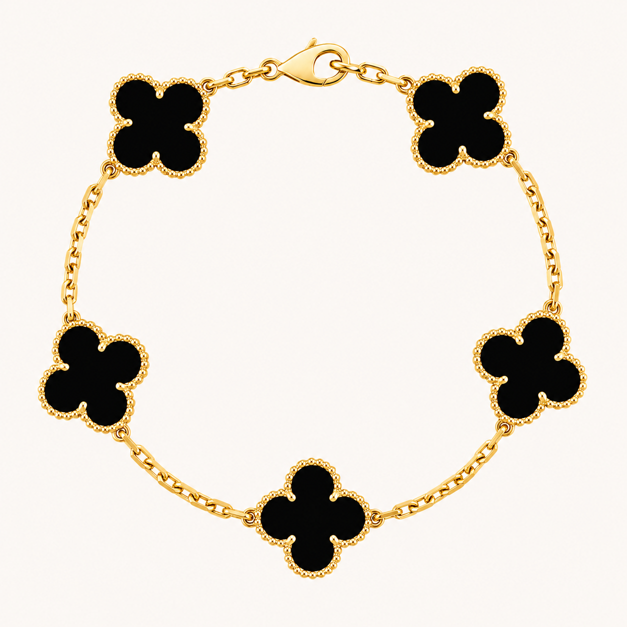 CLOVER | Black/Silver Bracelet