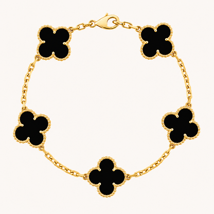 CLOVER | Black/Silver Bracelet