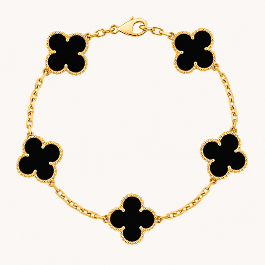 CLOVER | Black/Silver Bracelet