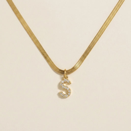 Solea Pavé Initial Necklace