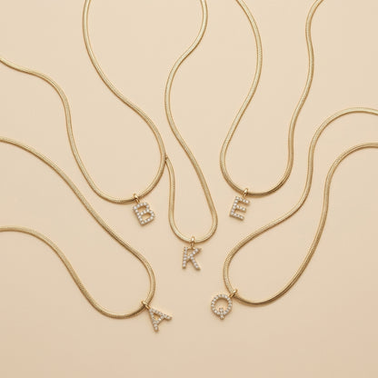 Solea Pavé Initial Necklace
