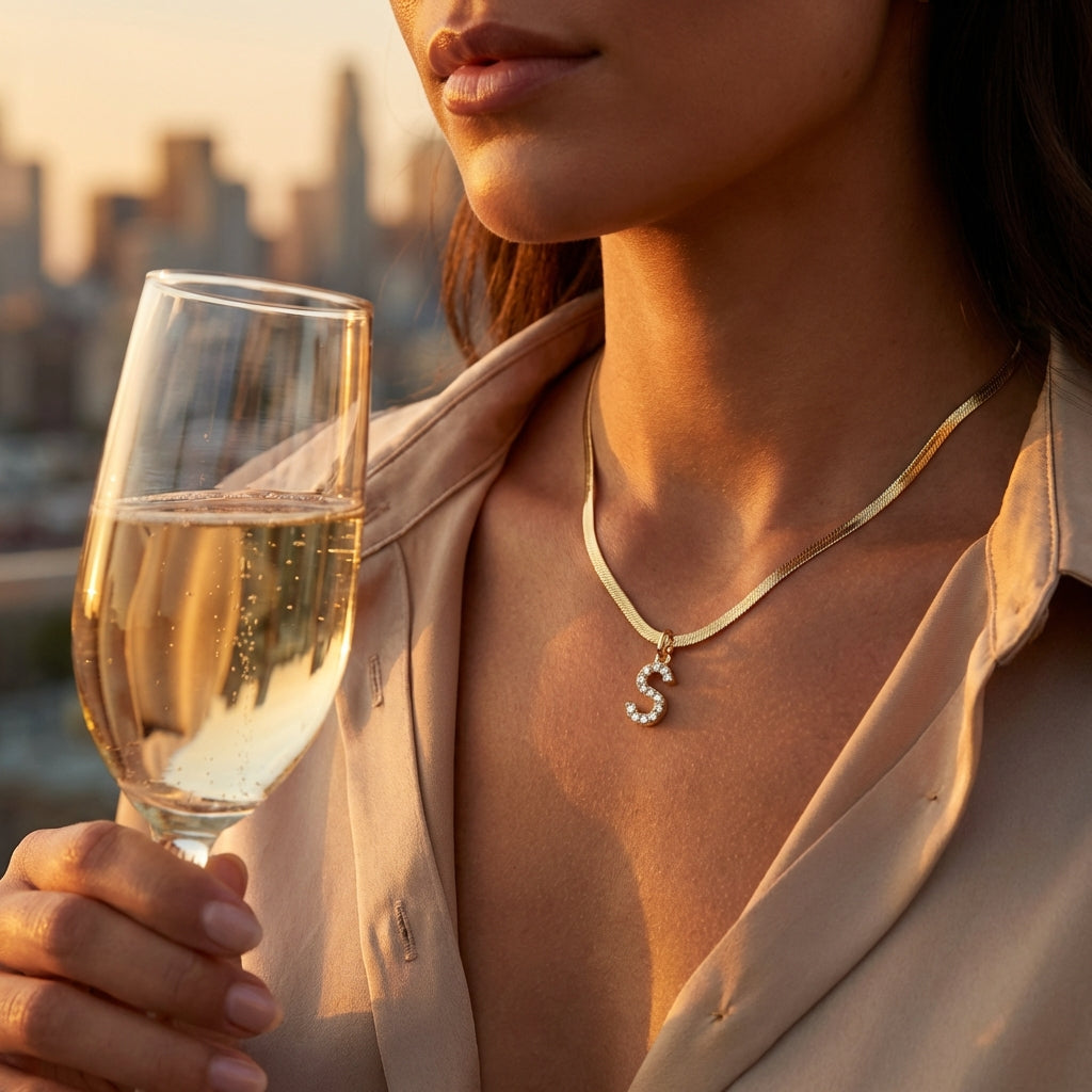 Solea Pavé Initial Necklace