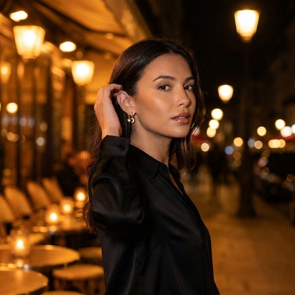 Créoles Celeste Lune et Étoile 