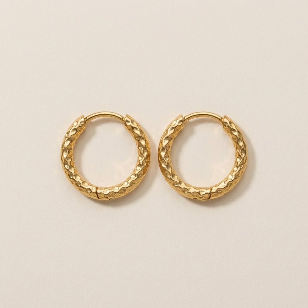 Celeste Pavé Hoops