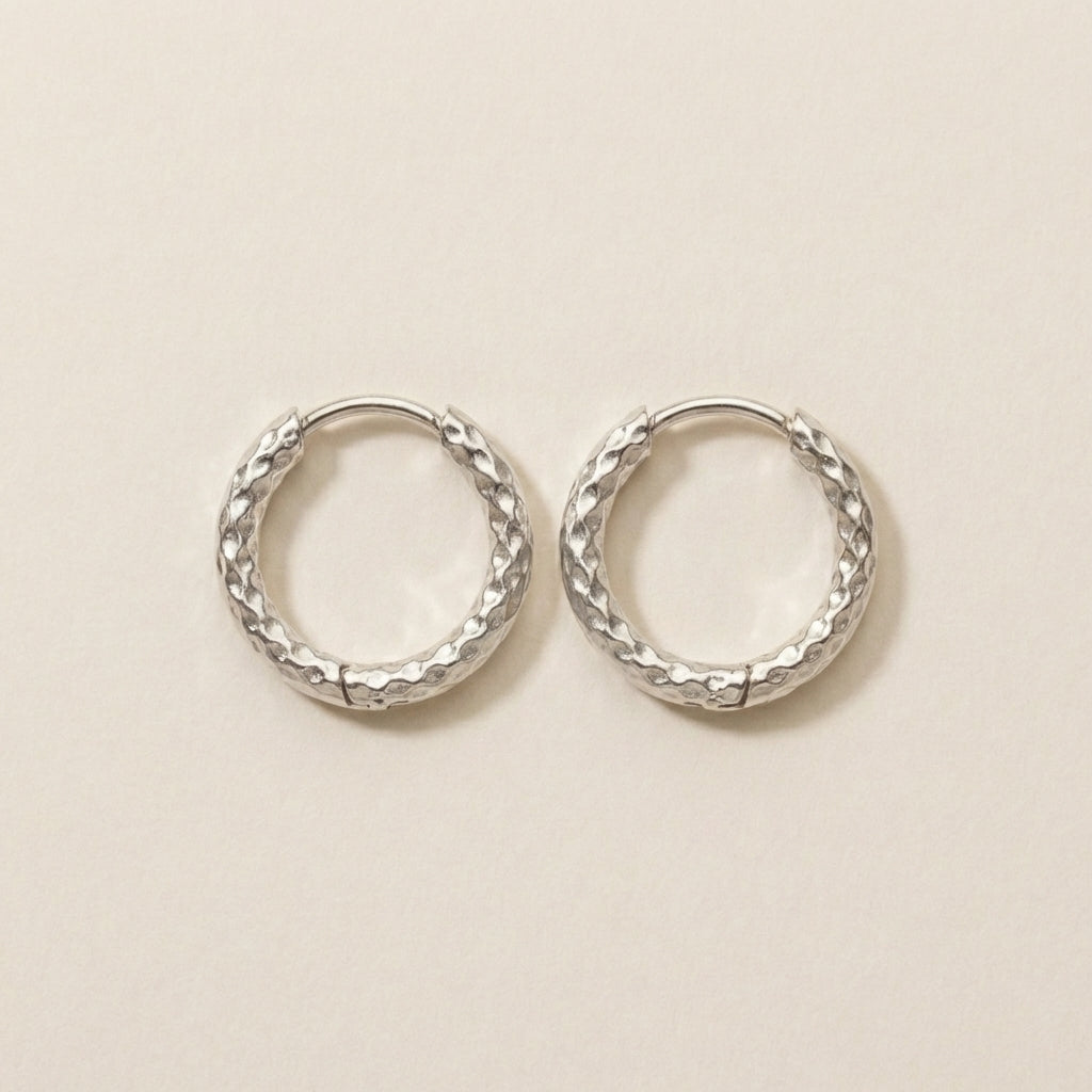 Celeste Pavé Hoops