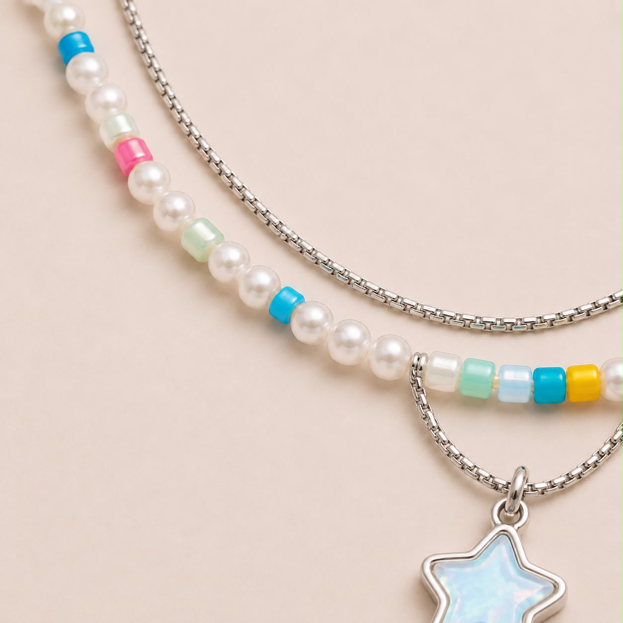 Star Pearl Layered Necklace