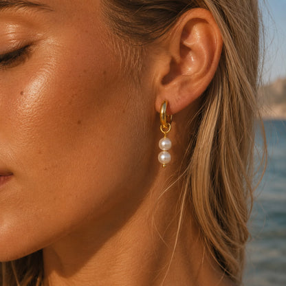 Serene Pearl Huggie Earrings