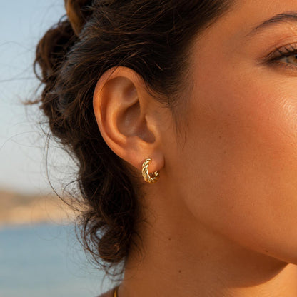 Mariner Braided Huggie Earrings