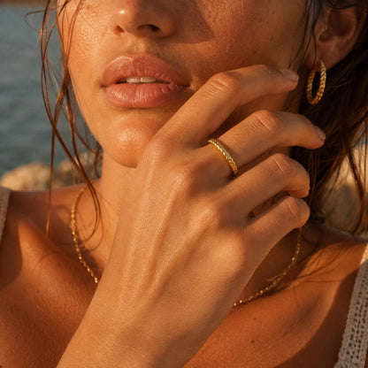 Sculpted Twist Gold Ring