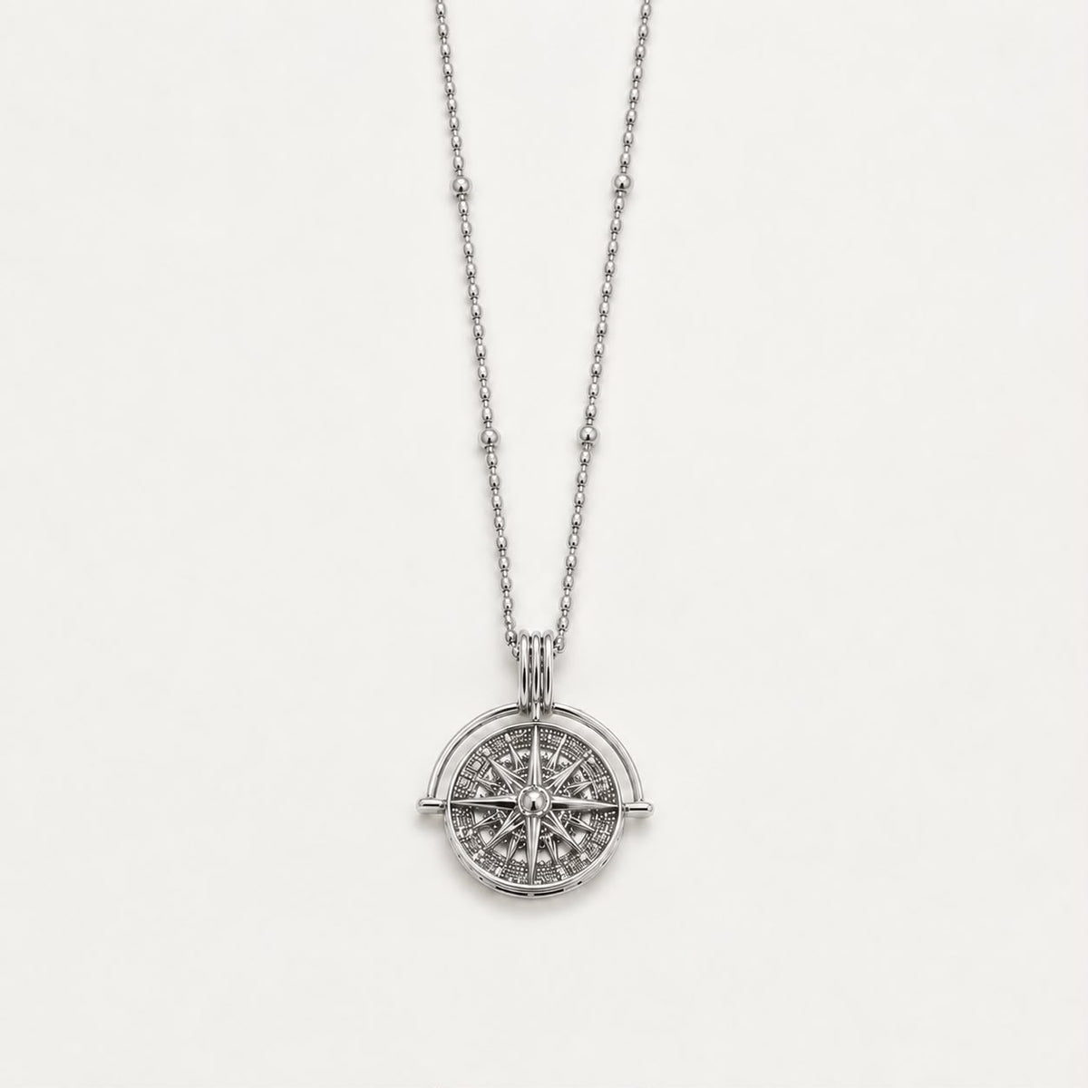 Celestial Compass Silver Necklace