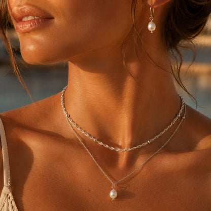 Silver Pearl Harmony Necklace