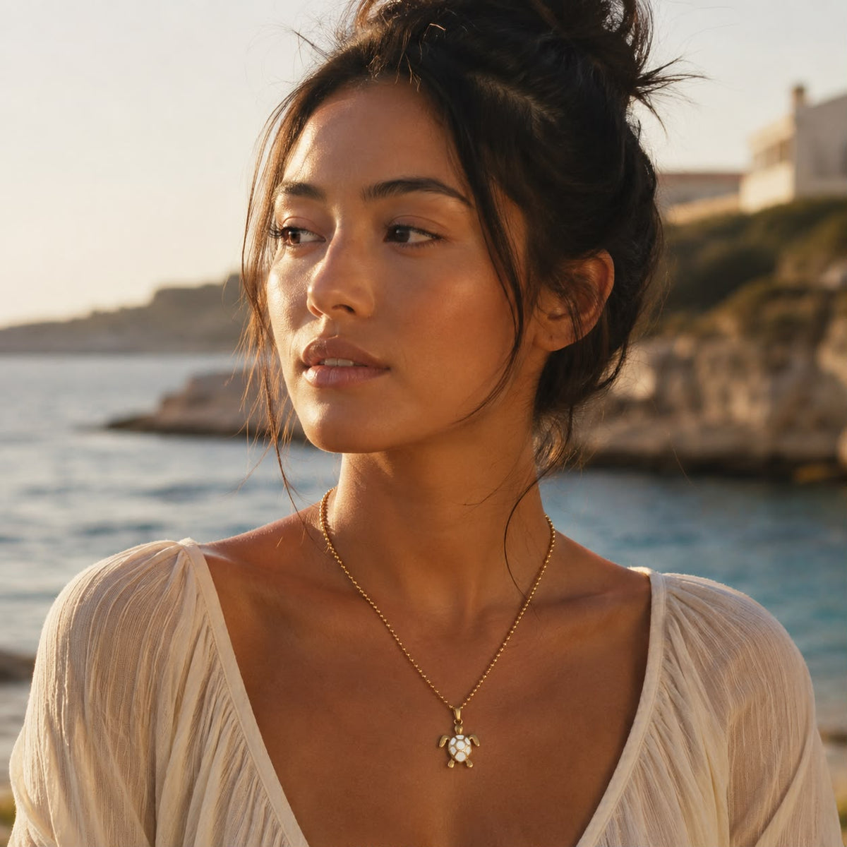 Ocean Guardian Turtle Necklace Set